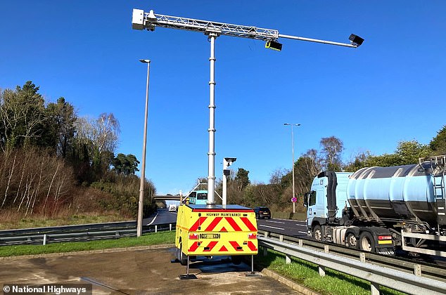 An AI traffic camera above was used in East Yorkshire and Northern Lincolnshire in June