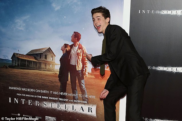 When the Dune: Part Two action star finally saw Interstellar for the first time at a screening (pictured in 2014), he cried for an hour because so many of his scenes had been cut from the film, which was only his second.