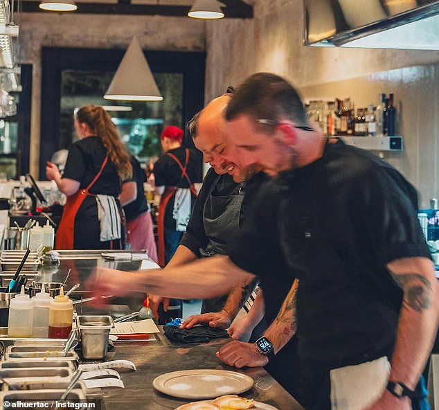 The restaurant's chef, Alejandro Huerta (pictured, center), said it was a 