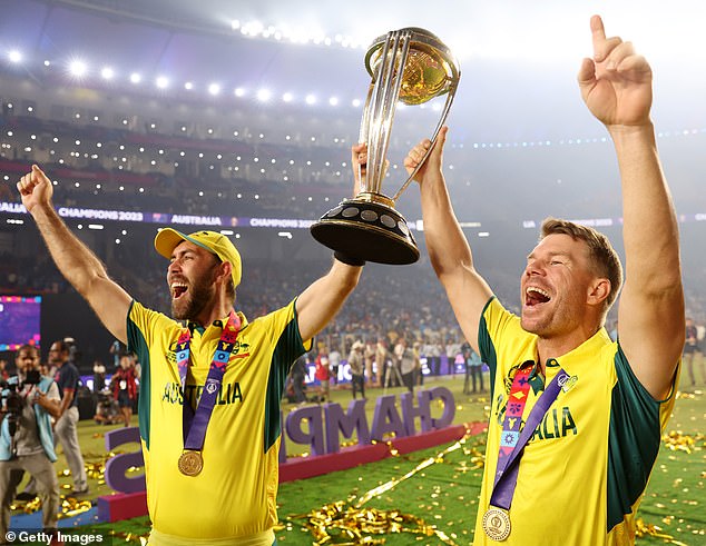 Maxwell (pictured left, after winning the 2023 ODI World Cup) is also a key figure for Australia and the Melbourne Stars at T20 level