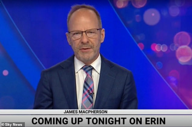 Sky News Australia presenter James Macpherson replaced Molan on her show Erin last Friday