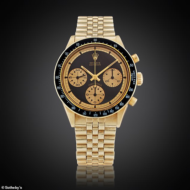 The bestseller was a 14k yellow gold Rolex Daytona Paul Newman 'John Player Special'