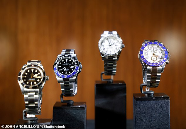 The group of 41 items had a dazzling collection of timepieces, including five Rolexes