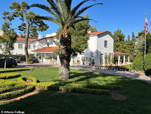 Guilfoyle will move to Athens as she takes up her post as Trump's ambassador to Greece. Pictured: Jefferson House, the current estate of U.S. Ambassador to Greece George Tsunis