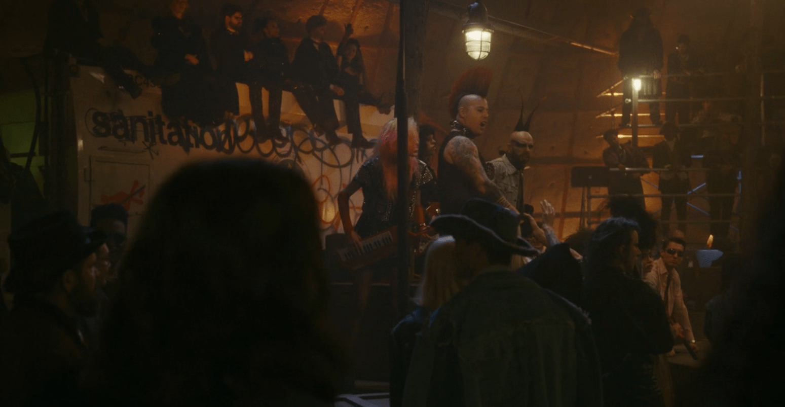 A group of punk rock vampires in What We Do in the Shadows