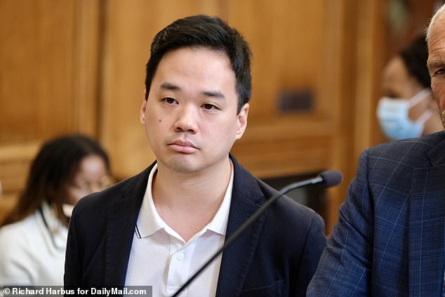 Nguyen, pictured in court on July 25, 2024, now faces charges of promoting a sexual performance by a child and disseminating indecent material to a minor