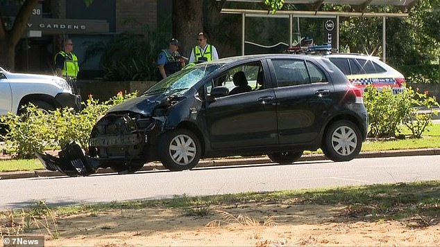 The university professor was hit by a Toyota Yaris (pictured) driven by a Brazilian citizen who is in Australia on a temporary visa