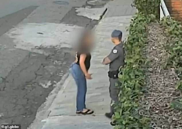 The woman was seen arguing with police in São Paulo, Brazil, on October 21 after they responded to a call from her daughter about an argument they had