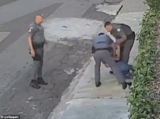 Footage shows how officers arrested the woman shortly after one of them punched her in the face. All three officers have been relieved of their patrol duties