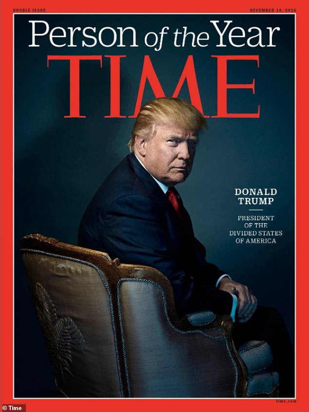 Trump on the cover of Time in 2016 after being named Person of the Year that year