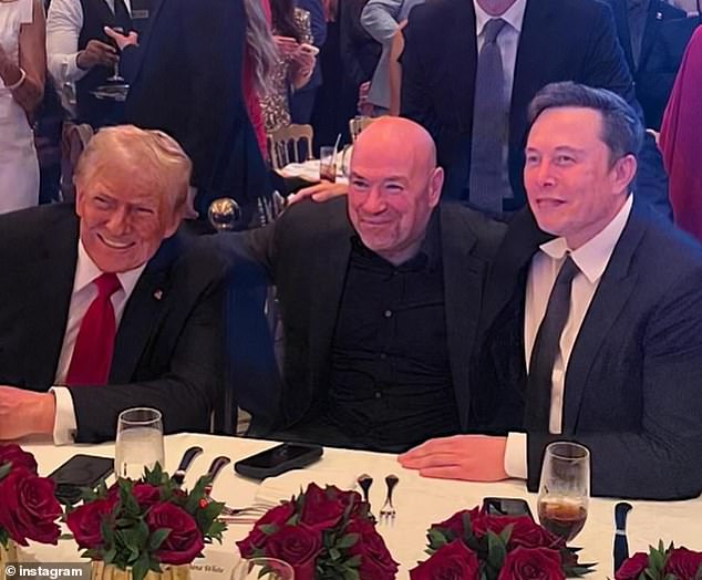 Musk maintains a close relationship with UFC CEO Dana White and newly elected President Donald Trump