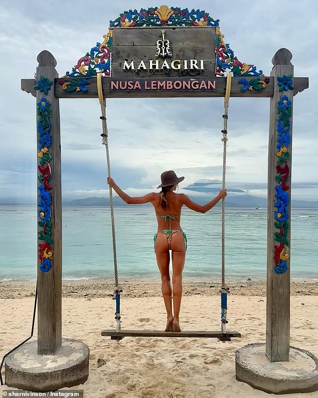 The 41-year-old star shocked fans when she uploaded several photos of herself posing in a skimpy bikini next to landmarks in Nusa Lembongan, an island southeast of Bali