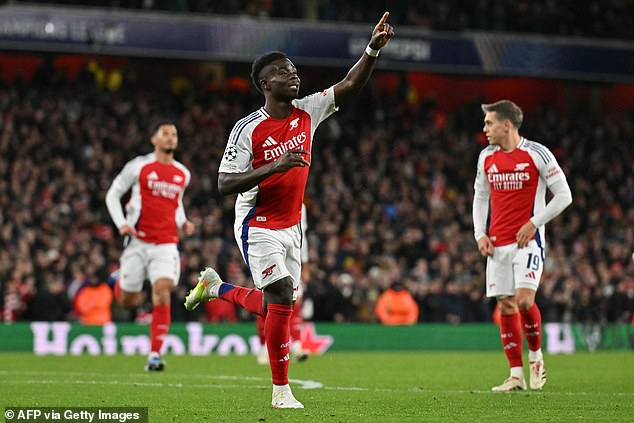 Saka produced three goals on Wednesday during his sparkling performance