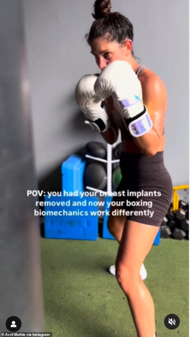 Mathie returned to training after surgery and claimed her 'boxing biomechanics worked differently'