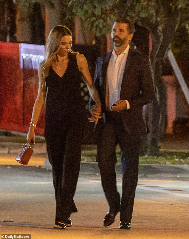 Earlier on Tuesday, exclusive DailyMail.com photos confirmed Don Jr.'s romance. with Bettina Anderson after seeing her 38th birthday celebration in Palm Beach the night before.