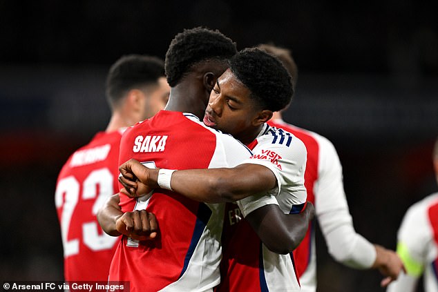 Saka also praised Myles Lewis-Skelly after the teenager excelled in his first Champions League start