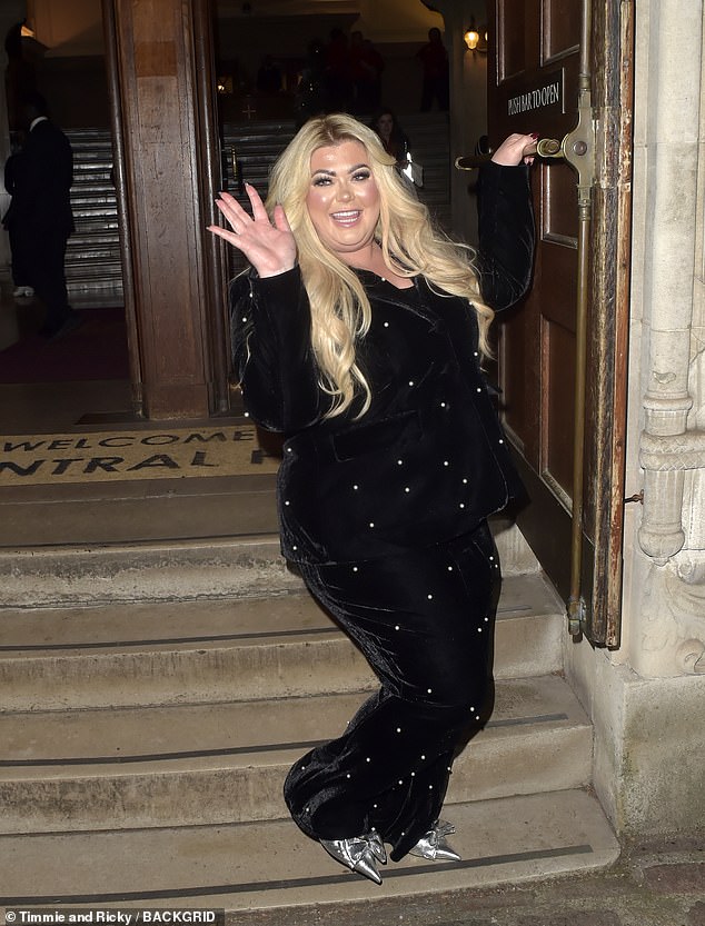 The reality star, 43, looked in good spirits as she posed in the doorway after a night of dancing to California Girls