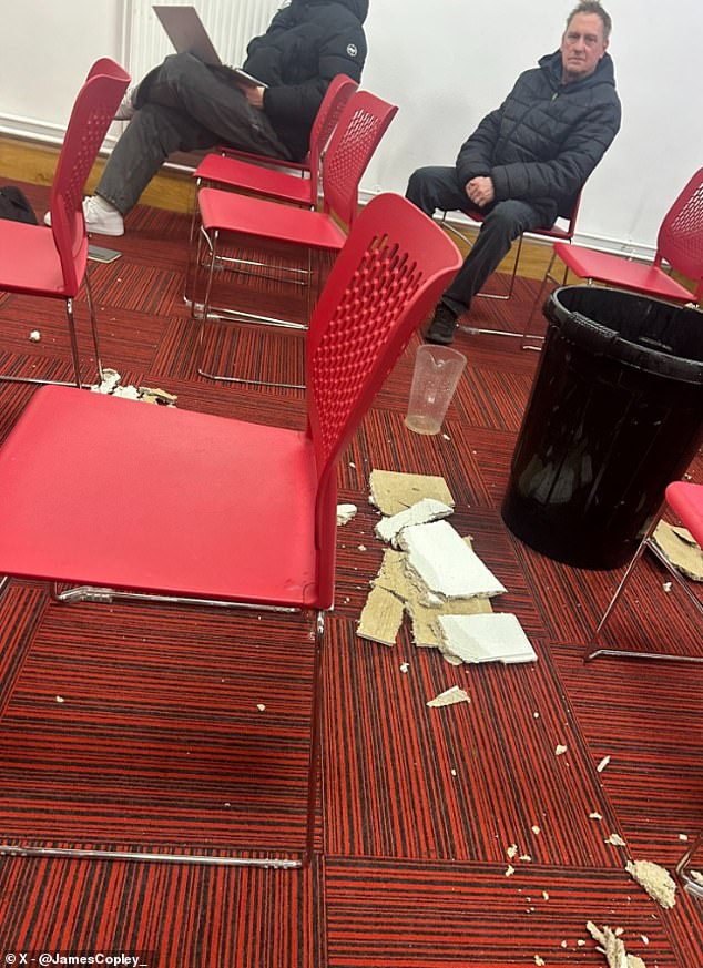 A journalist reported that a leak had caused the ceiling panel in the Stadium of Light to collapse