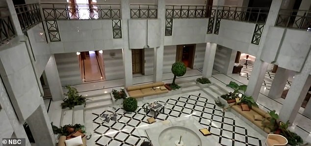 A huge atrium with marble floors and luxurious furnishings was abandoned after Assad's ouster this week