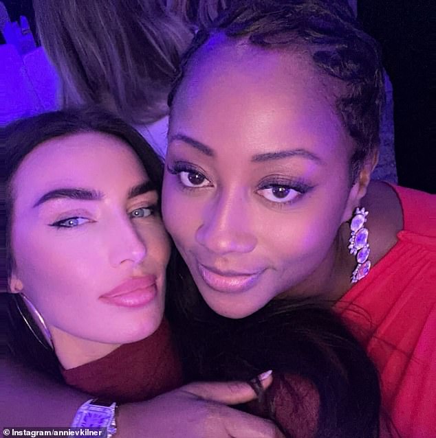 In another photo, the beauty showed off her flawless makeup look as she took a sweet selfie with a friend