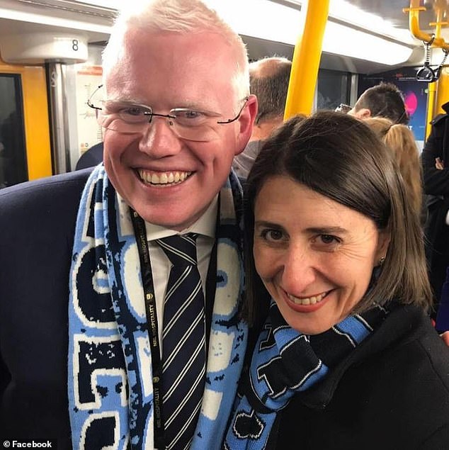 The ethics committee unanimously decided that the incident had not caused any complaints, safety concerns or other matters requiring further investigation by the lower house. Gareth Ward is pictured with former NSW Premier Gladys Berejiklian