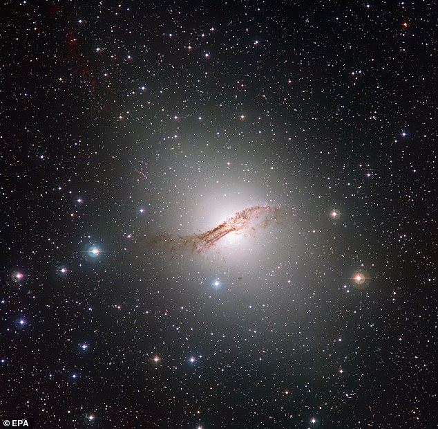 The Centaurus A galaxy (pictured) is located 12 million light-years away from Earth and is notable for the supermassive black hole at its heart, which generated a plasma plume spanning 40,000 light-years