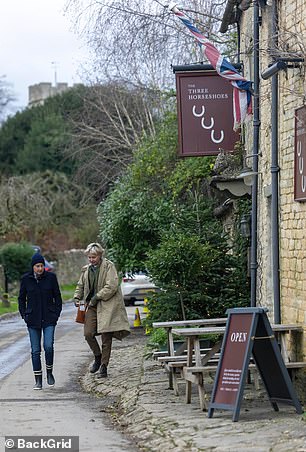 The couple went for lunch and a walk