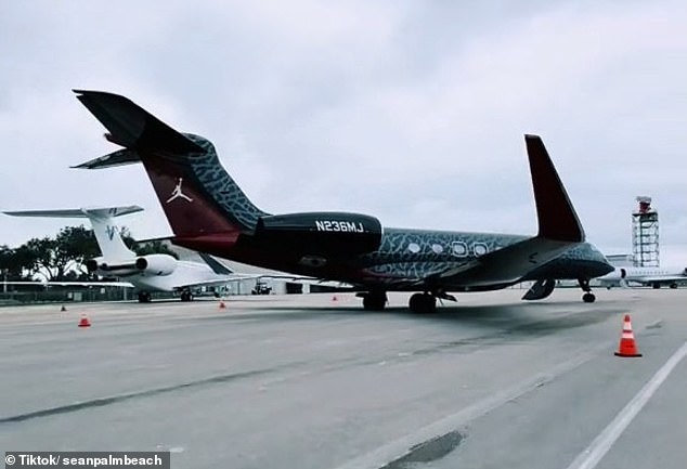 Jordan's new plane pays tribute to his famous line of 'Air Jordan' Nike sneakers