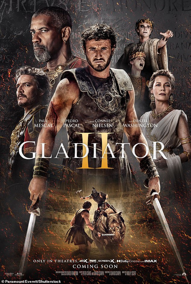 Paul Mescal stars alongside Pedro Pascal and Denzel Washington in Gladiator II