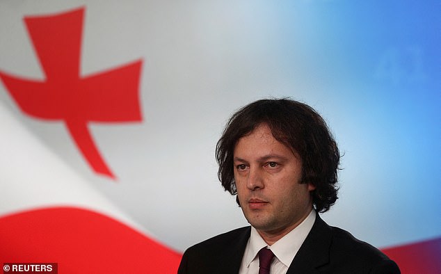 Georgian Prime Minister Irakli Kobakhidze (pictured) claimed without evidence that there was a 'British citizen who illegally broke into the parliament building'