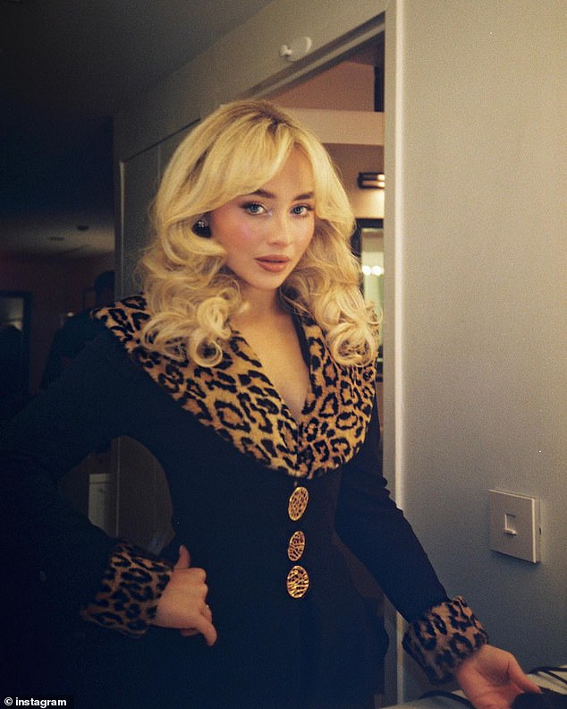 Earlier in the day, Sabrina shared on Instagram a slew of sultry portraits she took during her appearance on The Late Show With Stephen Colbert, airing tonight on CBS.