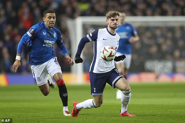 The Germany international was roped in by his manager against the Scottish giants at half-time