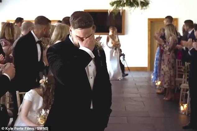 Tom burst into tears as soon as he saw Hannah walking down the aisle with her father and Frankie