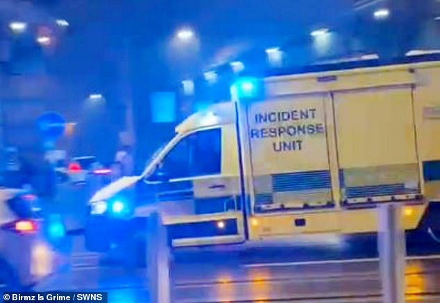 The photo shows an ambulance that appears to arrive on the scene after the accident