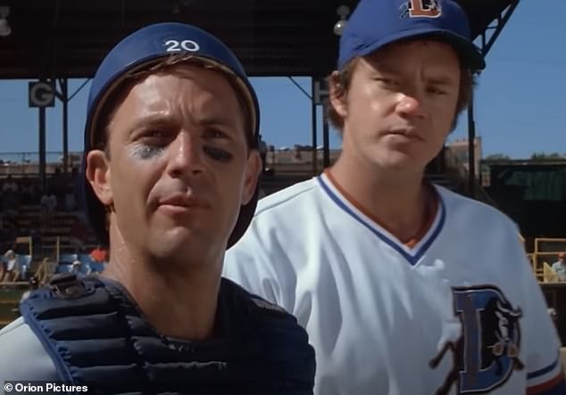 Tim's big break, however, came in the 1988 film Bull Durham, in which he starred (right) alongside Hollywood heavyweights Kevin Costner (left) and Susan Sarandon.