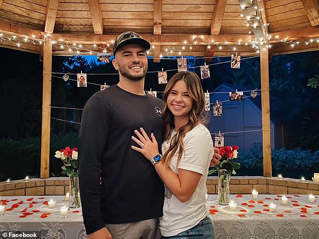 Saturday night, Garrison and Skylar Beach, seen here, were driving on a road in Douglas County when they had to swerve to avoid a piece of metal in the middle of the asphalt.