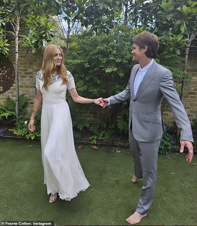 In July, Fearne marked their 10-year wedding anniversary on Instagram by wearing her wedding dress again.