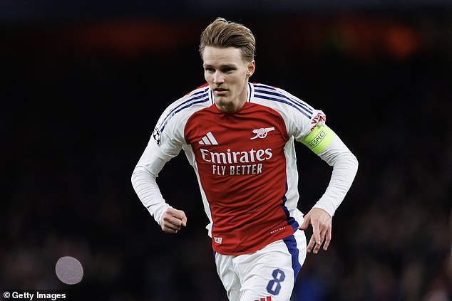 Arsenal are ahead of City in both games missed and days lost through injuries - the Gunners missed captain Martin Odegaard for much of the season