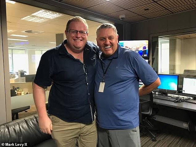 2GB's Mark Levy (left with Hadley), known to listeners as host of the channel's Wide World of Sports, was announced this week as Hadley's replacement