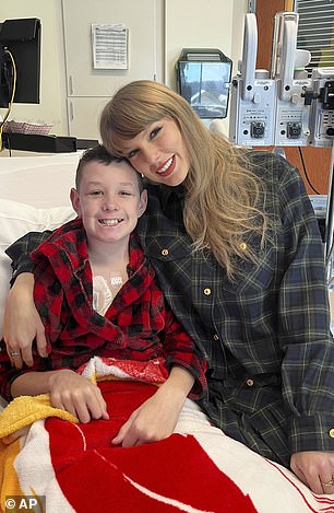 Swift was in Kansas City this week, visiting sick children at a local hospital