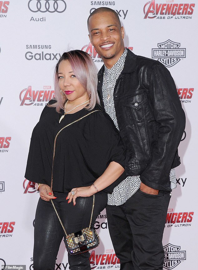 Several months ago, TI and his wife accused Tiny Peterson of evading the $96,000 restitution she owed them after unsuccessfully suing them; pictured April 2015 in Hollywood