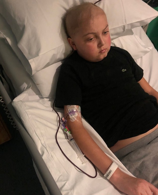 The 14-year-old was diagnosed with a 7cm cancerous brain tumor after the right side of his body was disabled