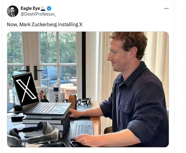 There are several memes showing Zuckerberg downloading X due to the meta glitch