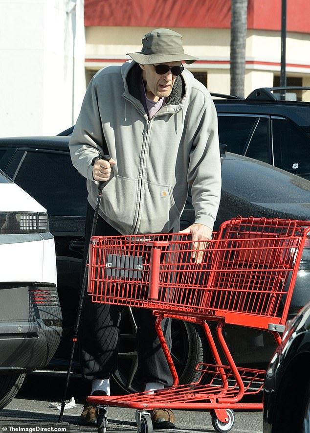 The actor - who was diagnosed with acromegaly at the age of 20 - opted for a casual look, wearing a gray zip-up hoodie, black sweatpants and sneakers