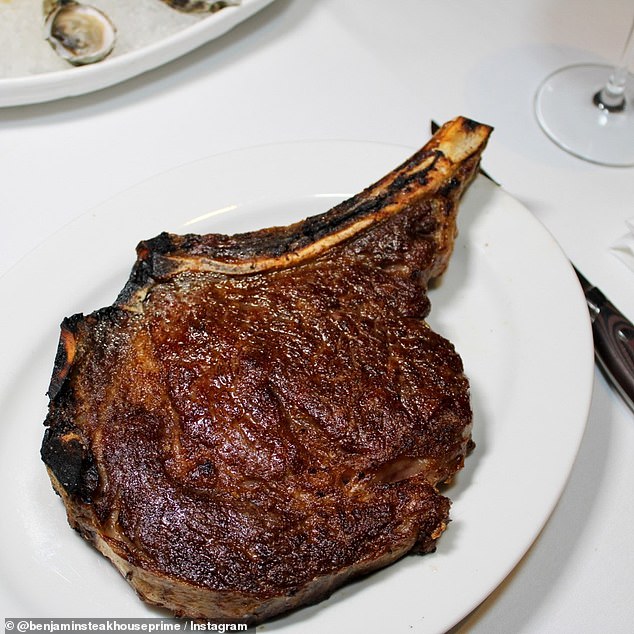 No final billing amount has been announced yet, but the establishment's menu lists the ribeye for $89