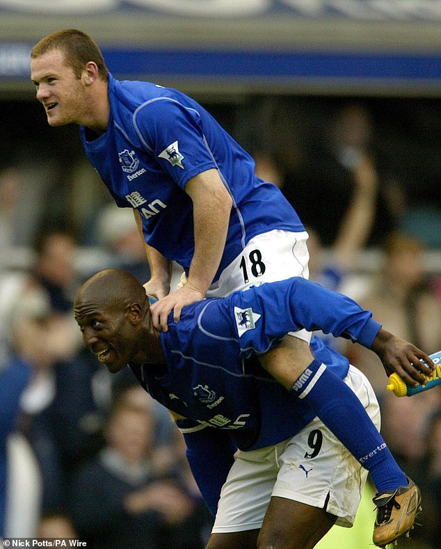 Several other former Everton players have paid tribute to Campbell (below), including Wayne Rooney (above)