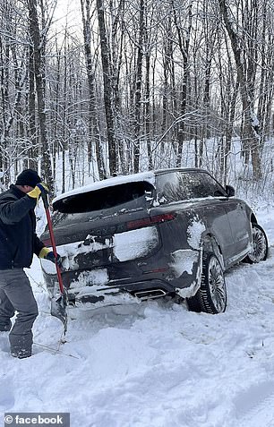 The interior designers tried and failed to activate the emergency SOS button on their vehicle several times, becoming 'like ice piles' as temperatures continued to drop