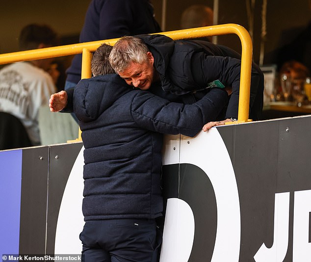 Ipswich manager McKenna and former Man United boss Solskjaer shared a hug before kick-off