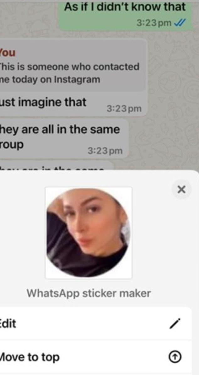 The scammer, called 'Charlotte', said the camera on their phone was broken and they were only messaging on Instagram and calling on WhatsApp (photo messages between Mr Skeates and his scammer posing as 'Charlotte')