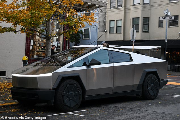 The license plate was found on a Tesla Cybertruck seen in Los Angeles